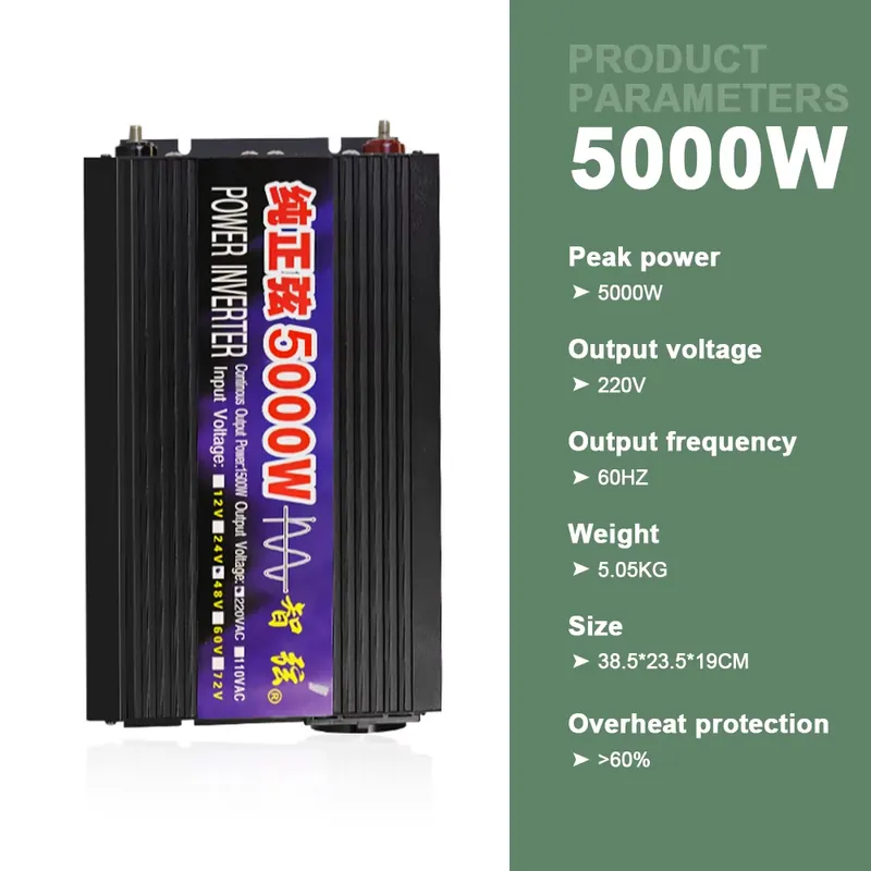 Инвертор SMARAAD 5000W 12V 24V – обзор и цена Pure Sine Wave Inverter 5000W 48V 220V