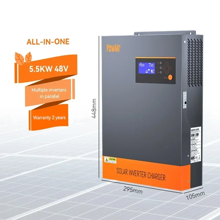 Трехфазный гибридный солнечный – обзор и цена Hybrid Solar Inverter 5.5Kw Mppt 48V