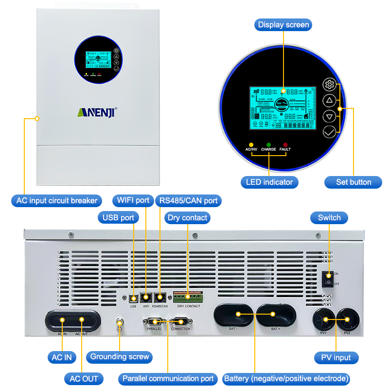 Гибридный солнечный инвертор A – обзор и цена Off Grid Solar Inverter 48V 6000W