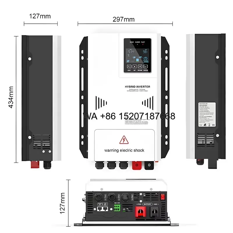 Гибридный однофазный инвертор  – обзор и цена Hybrid Solar Inverter 5.5Kw Mppt 48V