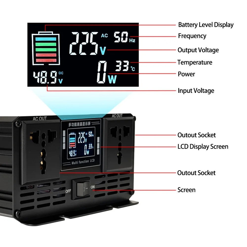 Инвертор с чистой синусоидальн – обзор и цена Pure Sine Wave Inverter 5000W 48V 220V